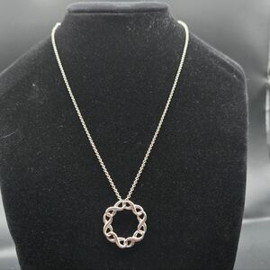 Sterling Silver Open Circle Chain Necklace | Minimalist Y2K Pendant